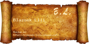 Blazsek Lili névjegykártya