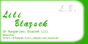 lili blazsek business card